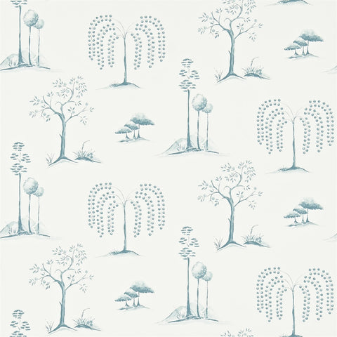 WILLOW TREE  -  Aqua/Ivory