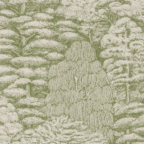 WOODLAND TOILE  -  Cream/Green