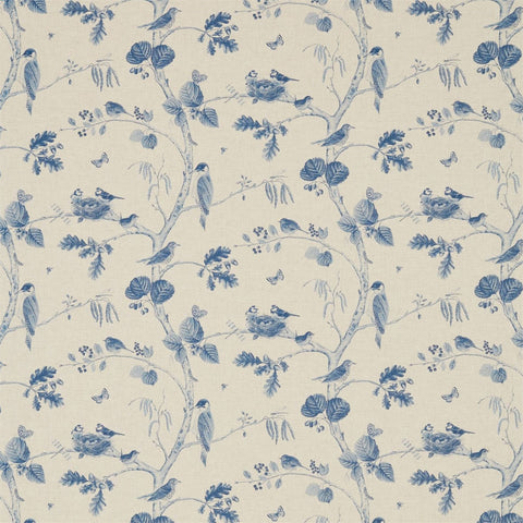 WOODLAND CHORUS  -  Indigo/Linen